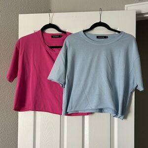 Pink and Blue Short Sleeve Tees